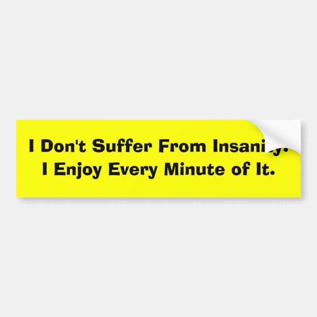 INSANITY BUMPER STICKER (Front)