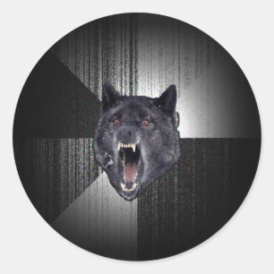 Insanity Wolf Meme Classic Round Sticker