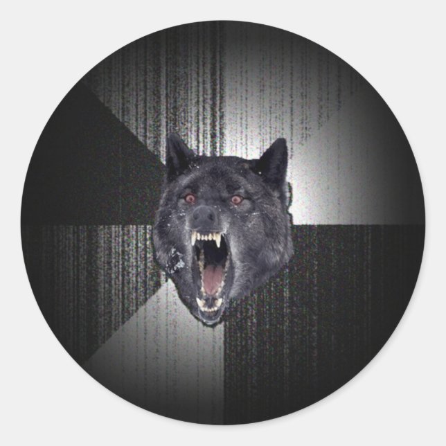 Insanity Wolf Meme Classic Round Sticker (Front)