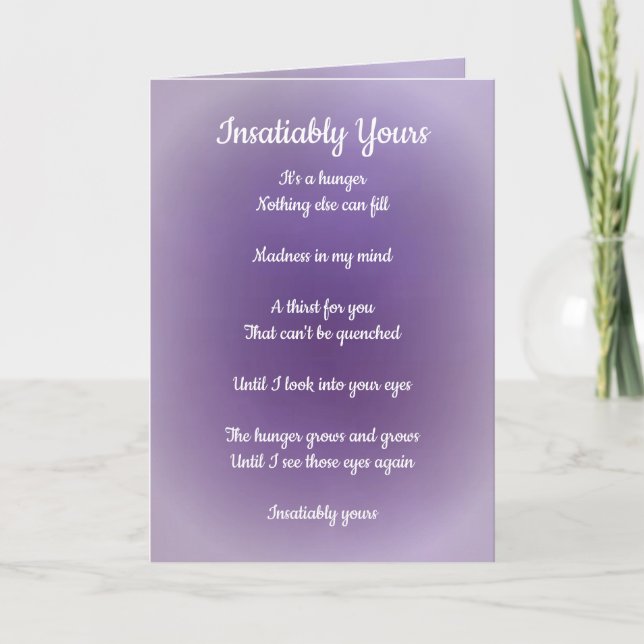 Insatiably Yours Twin Flame Poem Holiday Card (Front)