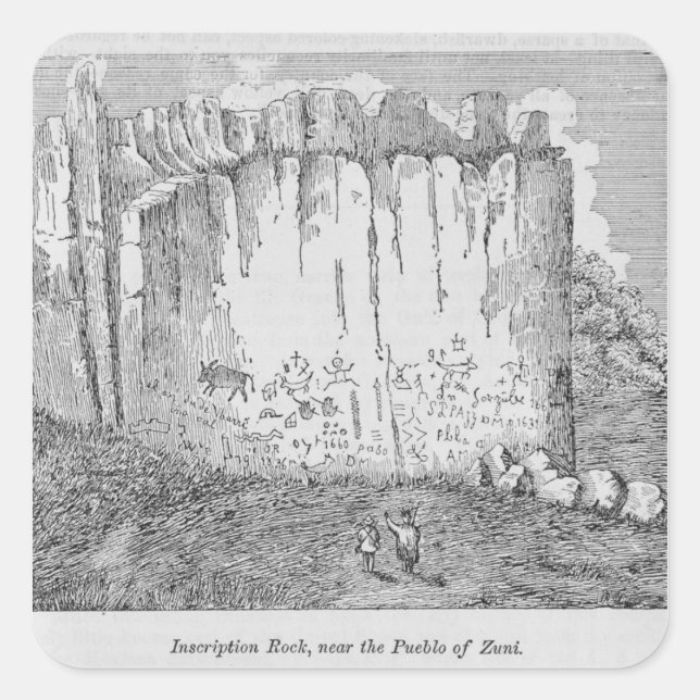 Inscription Rock, near the Pueblo of Zuni Square Sticker (Front)