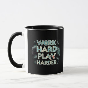 Inscription Work Hard Play Hard Classic Mug