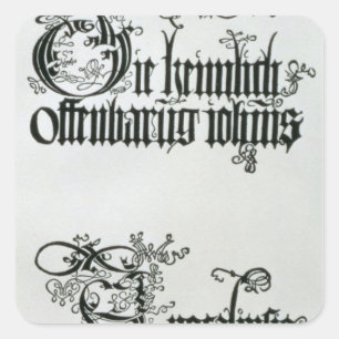 Inscriptions in Gothic script Square Sticker