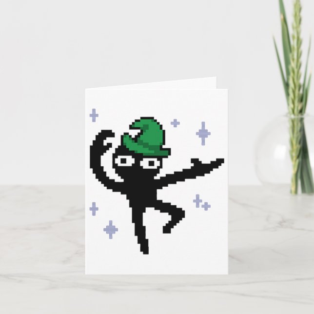 Inscryption Dancing Pixel Wizard Horror Card Game  (Front)