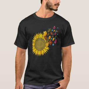 Insect Animal Lepidopterist Yellow Sunflower Butt T-Shirt