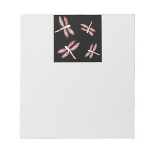 Insect Art Dancing Pink Dragonfly Notepad