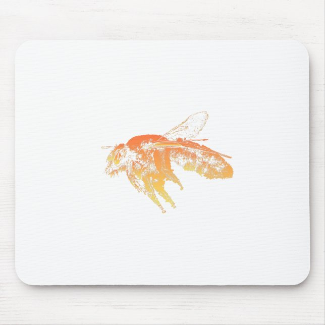 Insect bee orange mouse pad (Front)
