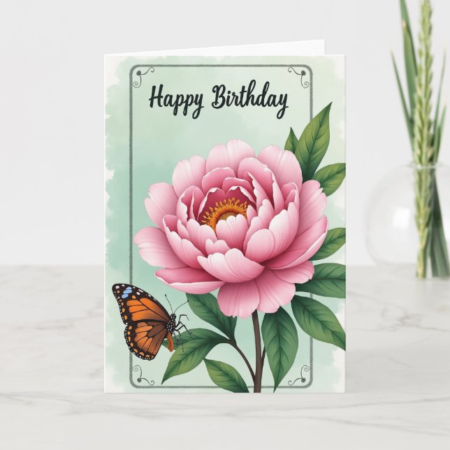 Insect Bloom Birthday Card (Front)