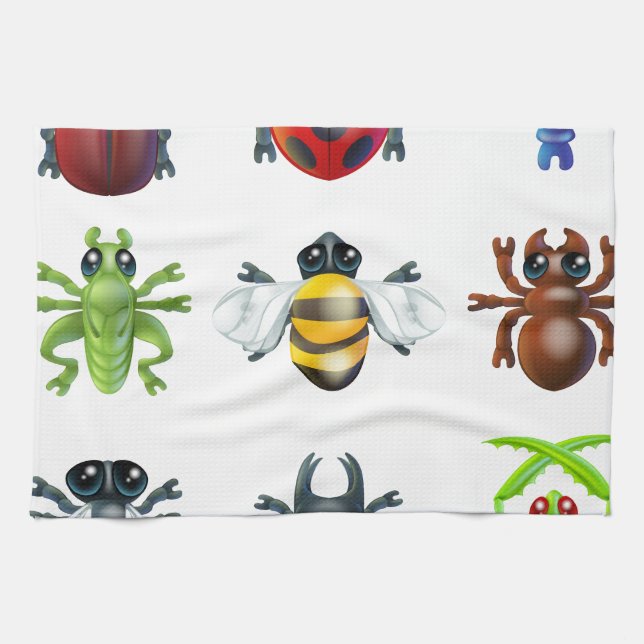 Insect bug icons tea towel (Horizontal)