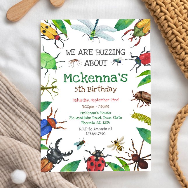 Insect Bug Party Birthday Invitation (Creator Uploaded)