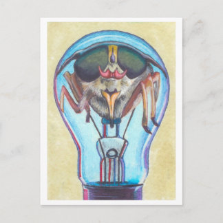 "Insect Bulb" Surreal Art Postcard by Ashazart