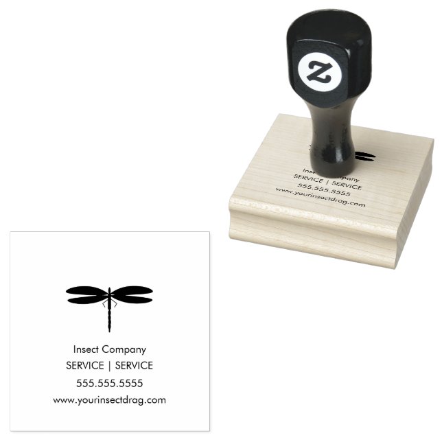 Insect Dragonfly Pest Business Logo  Rubber Stamp (Stamped)
