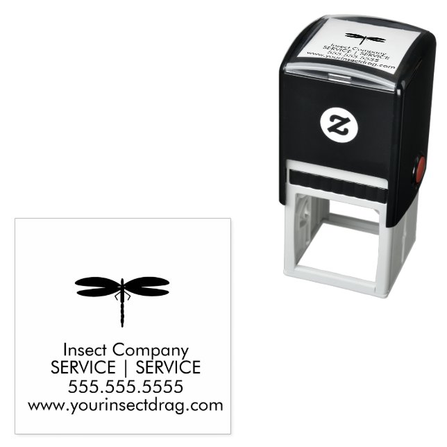 Insect Dragonfly Pest Business Logo Self-inking Stamp (In Situ)