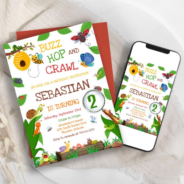 Insect Kids Birthday Invitation (Creator Uploaded)