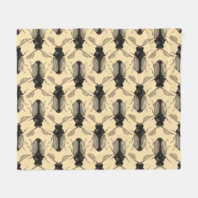 Insect Lover Art: Cool Beetle Fleece Blanket (Front (Horizontal))