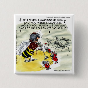 Insect Nightclub Singers Funny 15 Cm Square Badge
