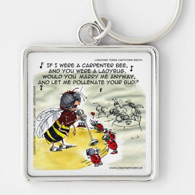 Insect Nightclub Singers Funny Key Ring (Front)