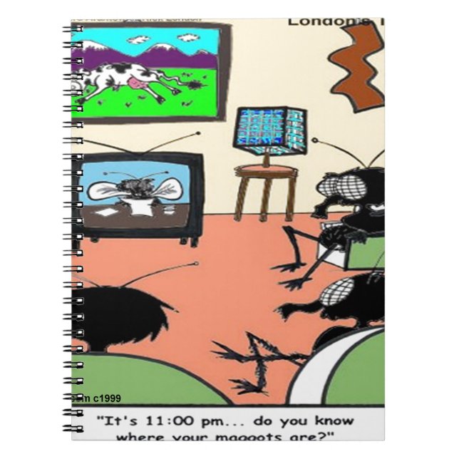 Insect Parents Funny Cartoon Notebook (Front)