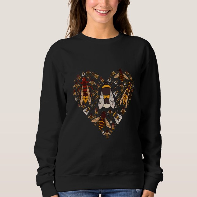 Insect Wesp Bees As Heart Bee Sweatshirt (Front)