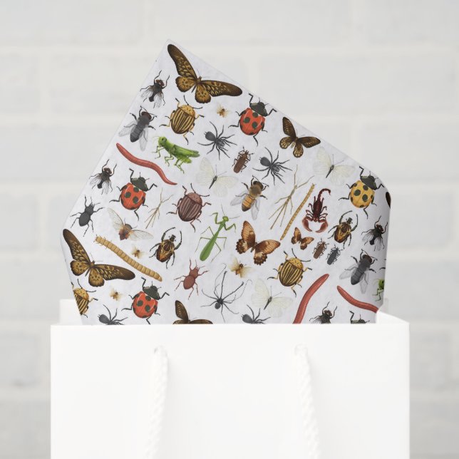 Insects Decoupage Paper, Bugs Birthday Tissue Paper (Gift Bag)