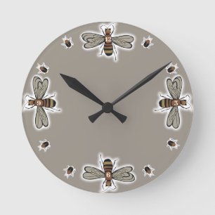 insects Duvet Cover Round Clock