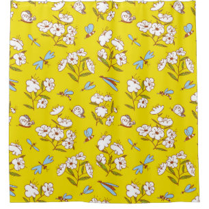 Insects Flowers Butterflies: Summer Seamless Patte Shower Curtain