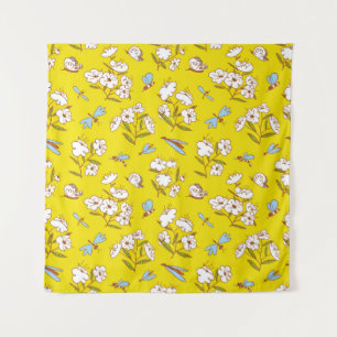 Insects Flowers Butterflies: Summer Seamless Patte Tapestry