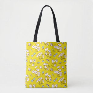 Insects Flowers Butterflies: Summer Seamless Patte Tote Bag