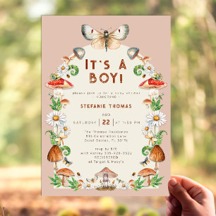Insects & Mushroom Baby Shower Invitation   Whimsi