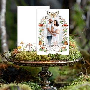 Insects & Mushroom Woodland Baby Shower Photo Thank You Card