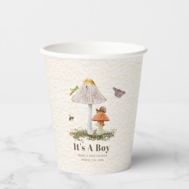 Insects Mushroom Woodland Nature Baby Shower  Paper Cups (Front)