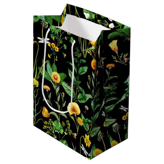 Insects on Herb Plants  Medium Gift Bag (Front Angled)