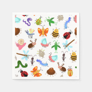 Insects Paper Napkins, Bug Birthday Party Supplies Napkin