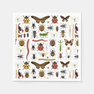Insects Paper Napkins, Garden Bug Party Napkin