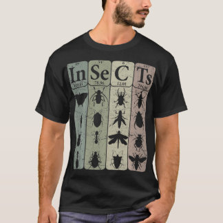 Insects Periodic Table Elements Entomologist Retro T-Shirt