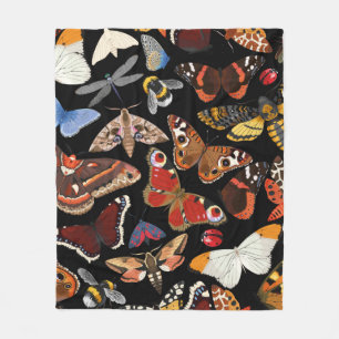 Insects seamless pattern fleece blanket