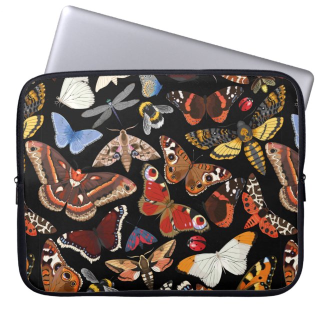 Insects seamless pattern laptop sleeve (Front)