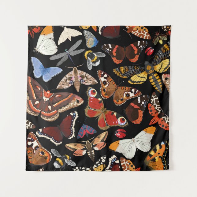 Insects seamless pattern tapestry (Front)