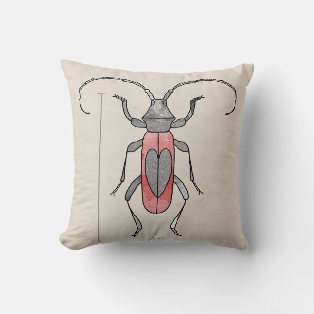Insects Series- Red Beetle+ Beetle 2 for 1 Cushion (Front)