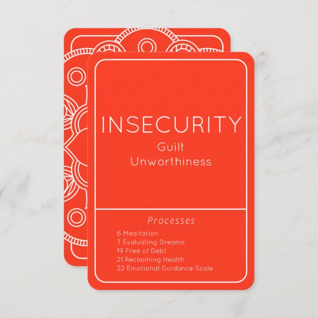 Insecurity Law of Attraction Emotion Process Card (Front/Back)