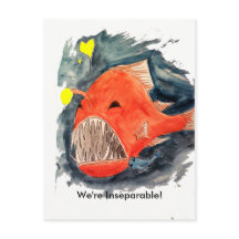 Inseparable Angler Fish Postcard
