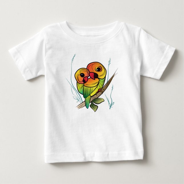 Inseparable Parrots Baby T-Shirt (Front)