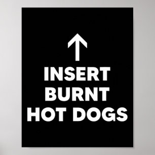 Insert Burnt Hot Dogs Summer Bbq Hot Dog  Poster