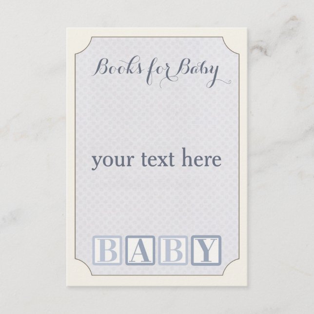 insert card, books for baby card (Front)