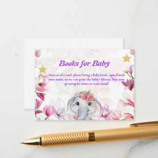 Insert Card Books for Baby Elephant Floral.