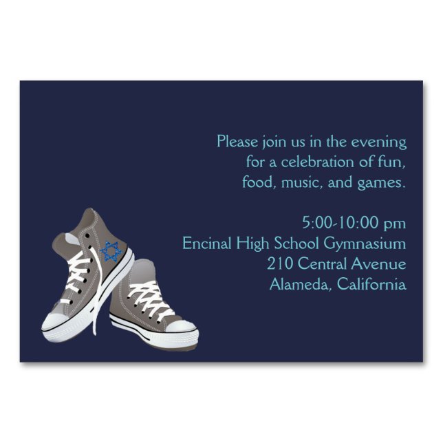 Insert Card Sneakers Invitation Dark Blue (Front)