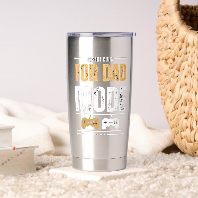 Insert Coin for Dad Mode Gaming Art mugs Insulated Tumbler (Living Room)