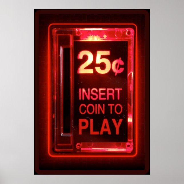 Insert coin retro arcade poster (Front)