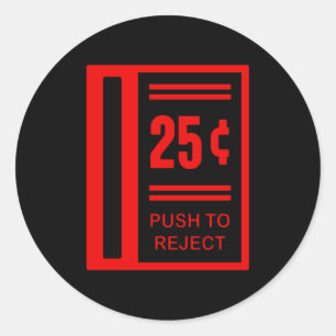 Insert Coin To Play Arcade Video Game Classic Round Sticker