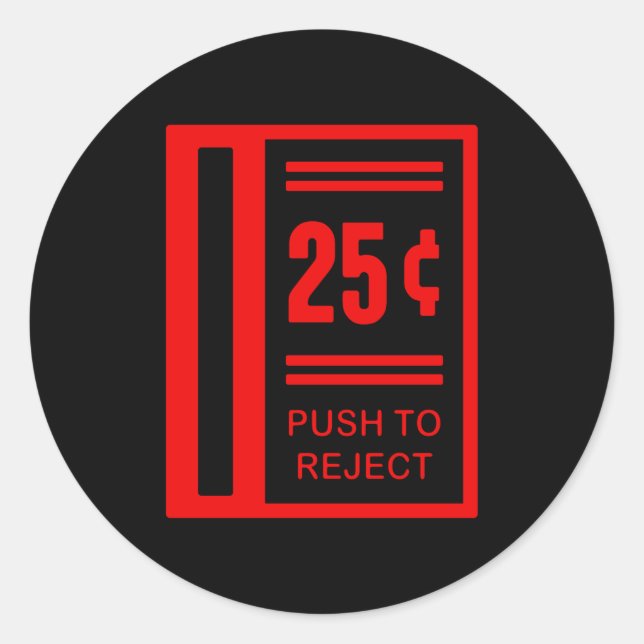 Insert Coin To Play Arcade Video Game Classic Round Sticker (Front)